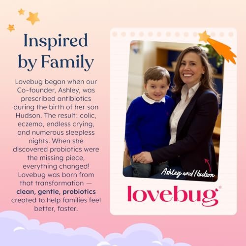 LOVEBUG Probiotische Gummis für Kinder – Organische, veganfreundliche, bodenbasierte Probiotika für Kinder ab 4 Jahren zur Unterstützung der Darmgesundheit, Verdauung und des Immunsystems, 30 Erdbeer-Gummis