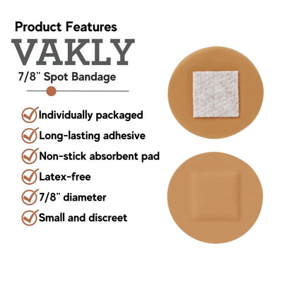 Vakly Spot-Pflaster rund 2,2 cm (200 Stück) – sterile, transparente Kunststoff-Wundpflaster mit saugfähiger Wundauflage für kleine Schnitte, Pickel, Impfungen und Blasen