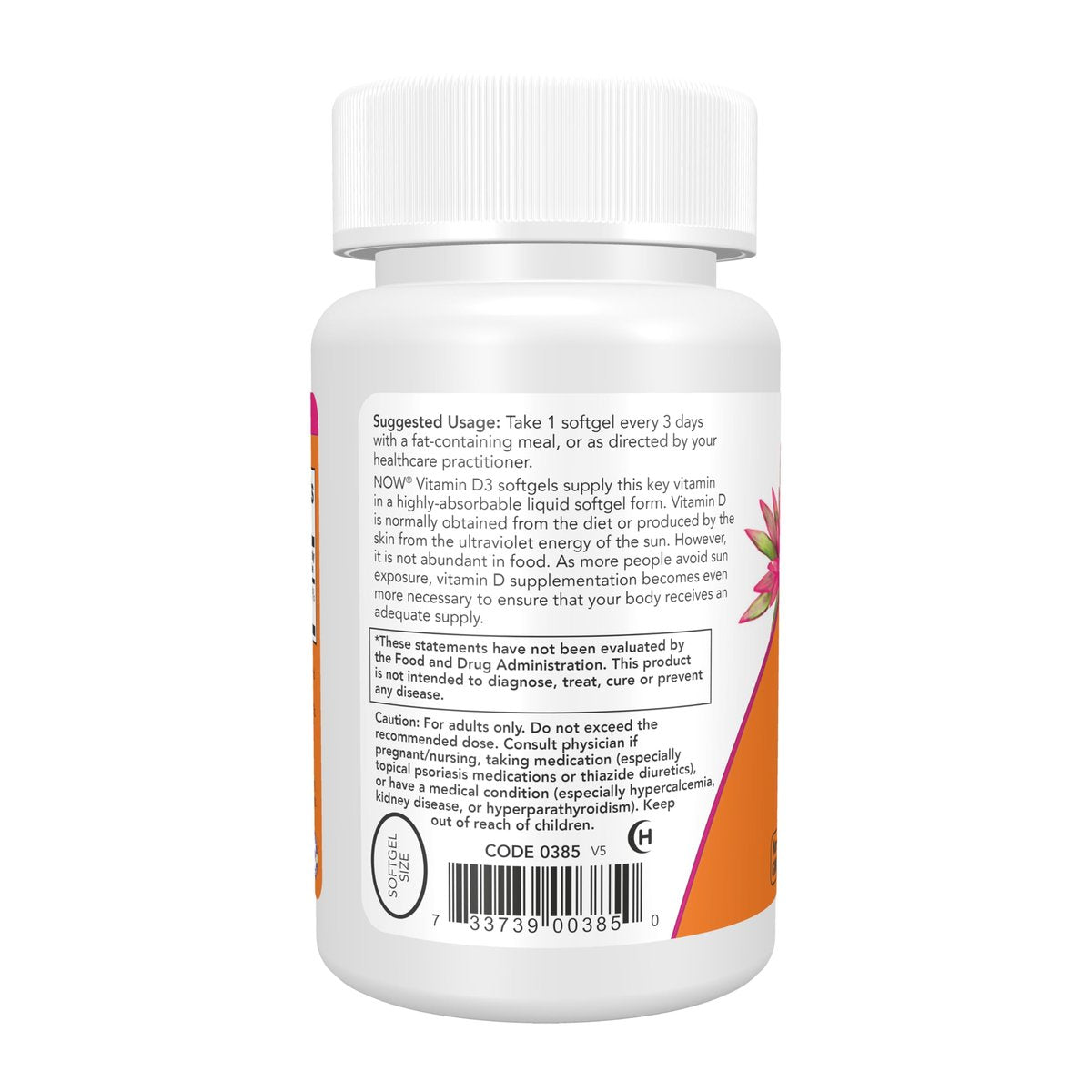 NOW Foods Vitamin D-3 10.000 IE Weichkapseln, 240 Stück