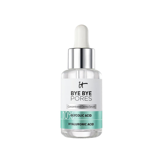 IT Cosmetics Bye Bye Pores 10% Glykol-Säure Gesichtsserum – Poren sichtbar verkleinert in 1 Woche & sanftes Peeling für eine verfeinerte Hautstruktur – mit Hyaluronsäure für Feuchtigkeit – 30 ml