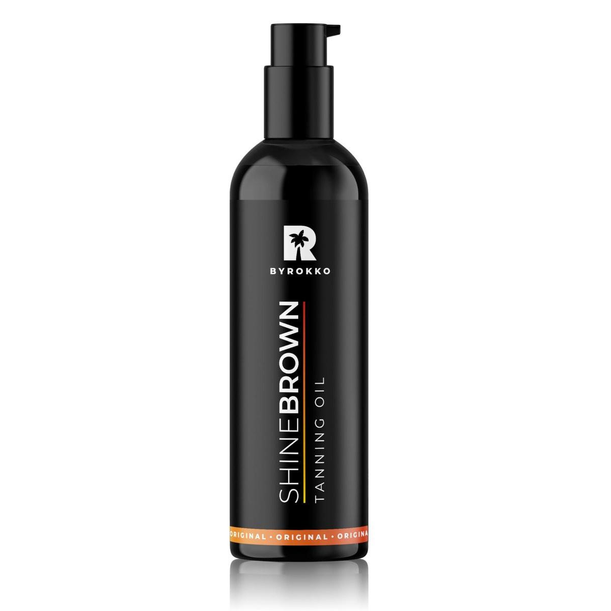 BYROKKO Shine Brown Bräunungsöl 150 ml - XXL Bräunungsbeschleuniger für Sonne und Solarium, schnell wirkender Bronzer mit natürlichen Inhaltsstoffen für tiefe, langanhaltende Bräune