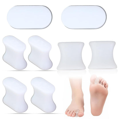 Iconikal 8er-Pack Gel-Zehenspreizer, Medium, Ballenzehenpolster Korrektor & Fußschmerzlinderung