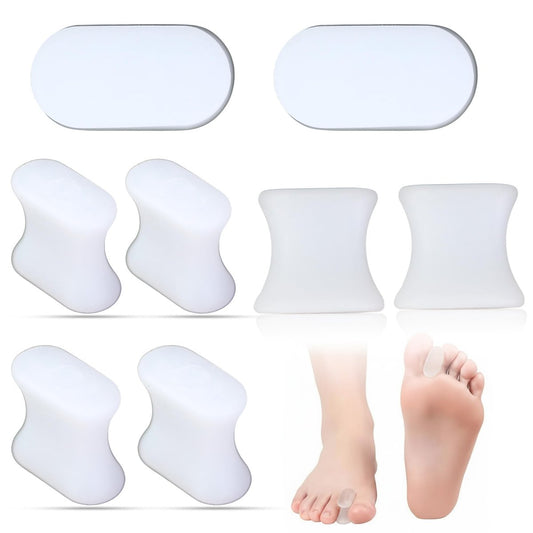 Iconikal 8er-Pack Gel-Zehenspreizer, Medium, Ballenzehenpolster Korrektor & Fußschmerzlinderung