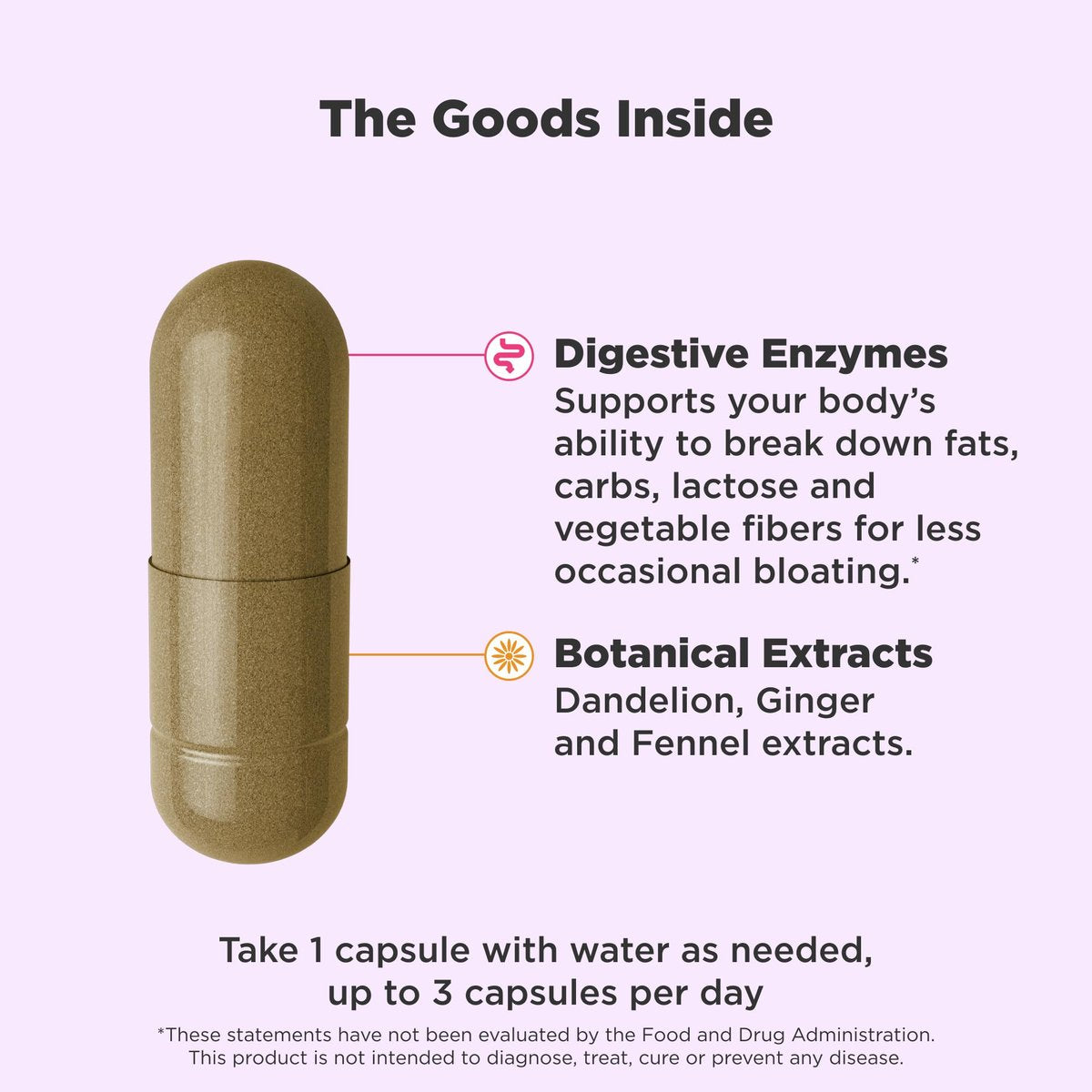 OLLY Beat The Bloat Kapseln – Verdauungsenzyme für Frauen, 25 Stück