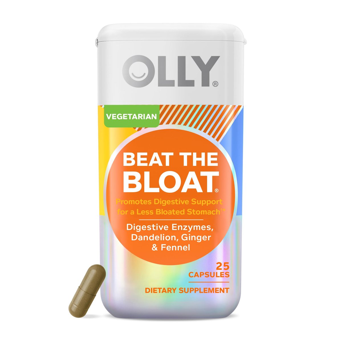 OLLY Beat The Bloat Kapseln – Verdauungsenzyme für Frauen, 25 Stück