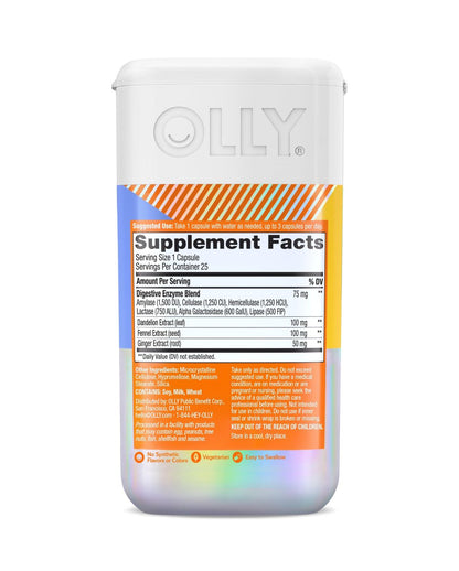 OLLY Beat The Bloat Kapseln – Verdauungsenzyme für Frauen, 25 Stück