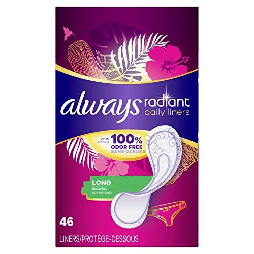Always Radiant Daily Liners Long, 46 Stück – Täglicher Schutz und Frische