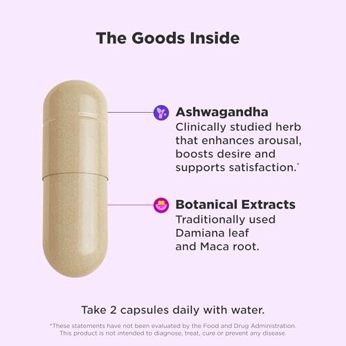 OLLY Lovin‘ Libido Kapseln – Steigere das Verlangen mit Ashwagandha, Maca & Damiana – Veganes Nahrungsergänzungsmittel für Frauen – 20-Tage-Vorrat – 40 Kapseln