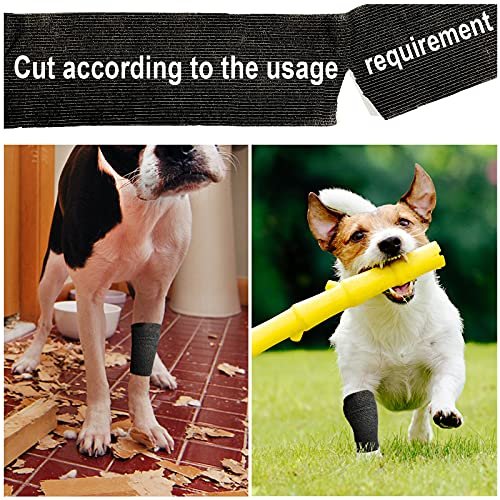 8er-Pack 4" x 5 Yards Selbstklebende Kohäsive Bandage, Schwarz – Selbsthaftende Non-Woven Wickelrollen, Sporttape für Handgelenk, Knöchel, Hand, Bein, Premium-Medizinisches Stretchband
