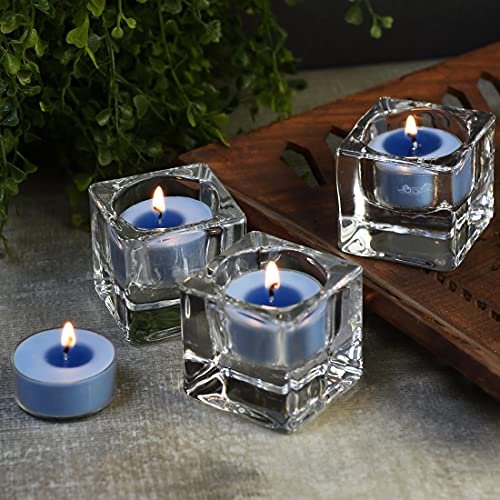 DEYBBY Sojawachs Duft-Teelicht, 12er Pack natürlicher Duft langanhaltend klares Glas Aromatherapie Kerzenset, rauchfrei & langanhaltend | für Geschenk, Jubiläum, Restaurant | Meeresbrise