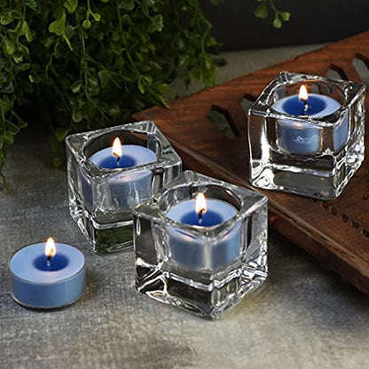 DEYBBY Sojawachs Duft-Teelicht, 12er Pack natürlicher Duft langanhaltend klares Glas Aromatherapie Kerzenset, rauchfrei & langanhaltend | für Geschenk, Jubiläum, Restaurant | Meeresbrise
