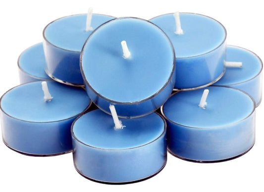 DEYBBY Sojawachs Duft-Teelicht, 12er Pack natürlicher Duft langanhaltend klares Glas Aromatherapie Kerzenset, rauchfrei & langanhaltend | für Geschenk, Jubiläum, Restaurant | Meeresbrise