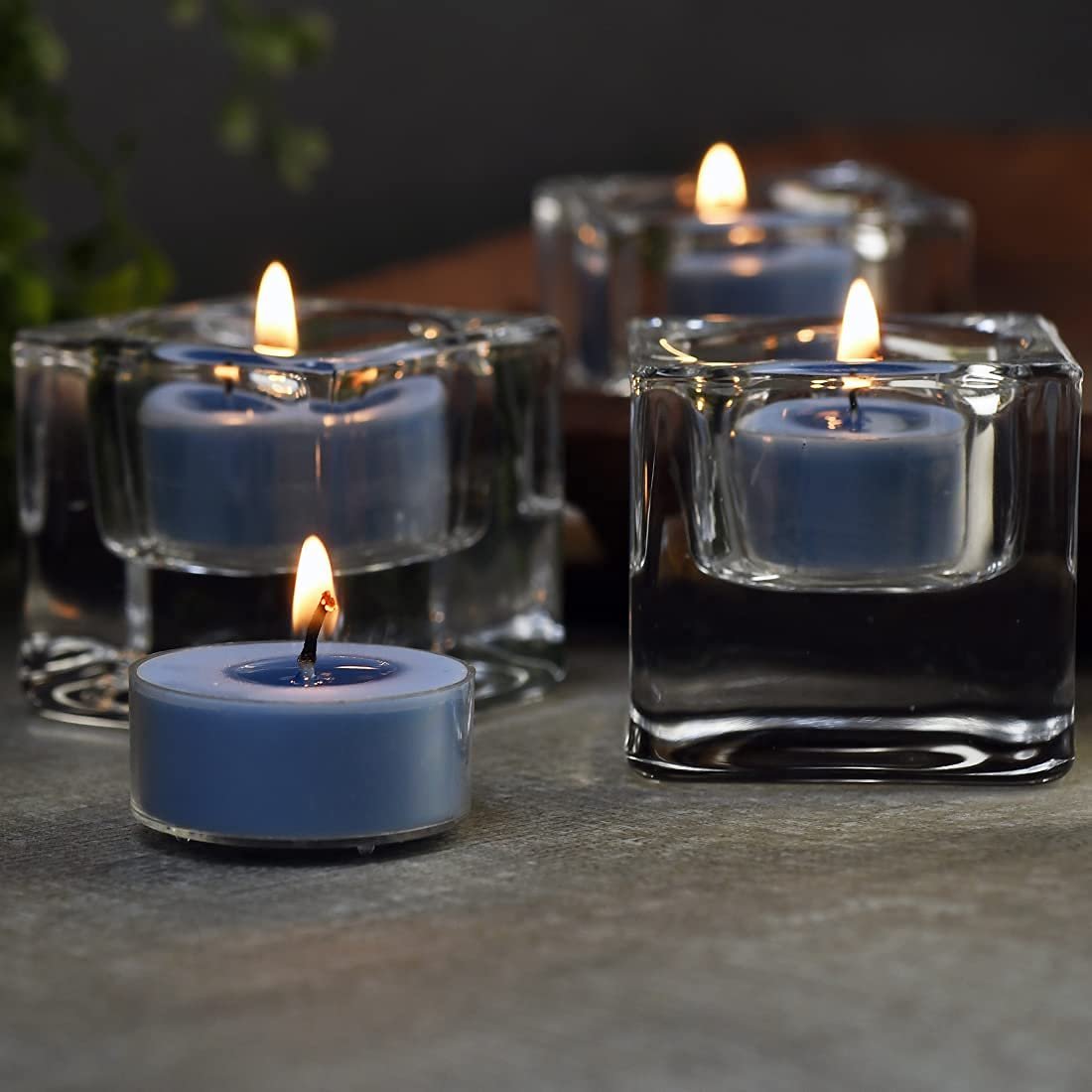 DEYBBY Sojawachs Duft-Teelicht, 12er Pack natürlicher Duft langanhaltend klares Glas Aromatherapie Kerzenset, rauchfrei & langanhaltend | für Geschenk, Jubiläum, Restaurant | Meeresbrise