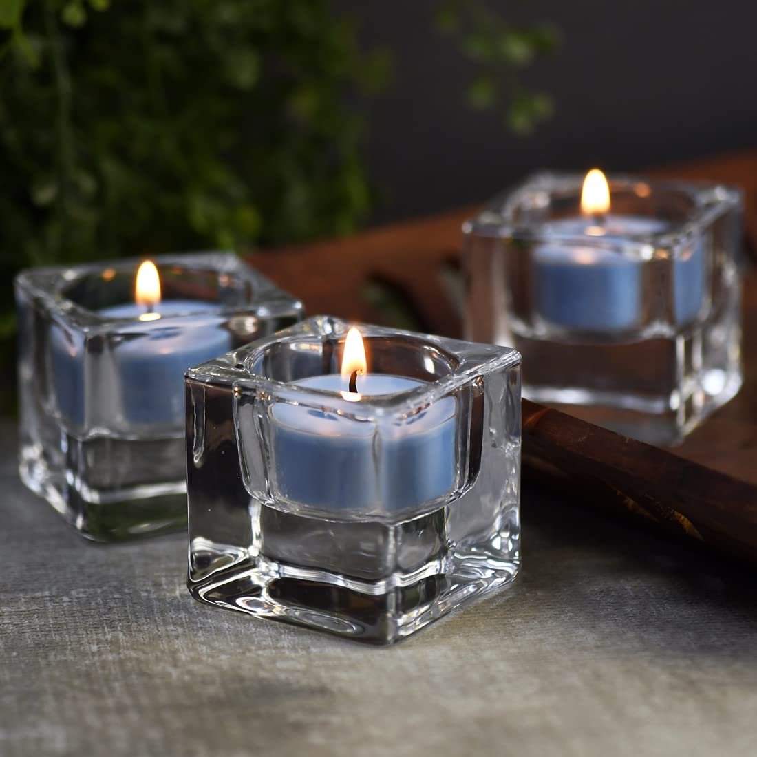 DEYBBY Sojawachs Duft-Teelicht, 12er Pack natürlicher Duft langanhaltend klares Glas Aromatherapie Kerzenset, rauchfrei & langanhaltend | für Geschenk, Jubiläum, Restaurant | Meeresbrise