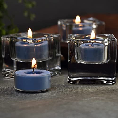 DEYBBY Sojawachs Duft-Teelicht, 12er Pack natürlicher Duft langanhaltend klares Glas Aromatherapie Kerzenset, rauchfrei & langanhaltend | für Geschenk, Jubiläum, Restaurant | Meeresbrise