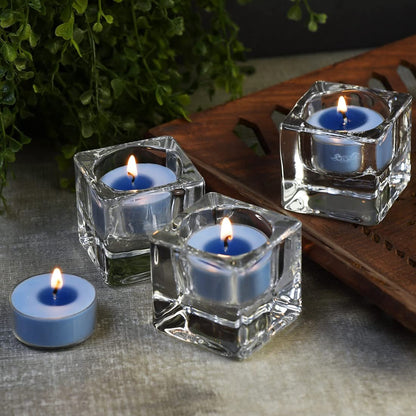 DEYBBY Sojawachs Duft-Teelicht, 12er Pack natürlicher Duft langanhaltend klares Glas Aromatherapie Kerzenset, rauchfrei & langanhaltend | für Geschenk, Jubiläum, Restaurant | Meeresbrise
