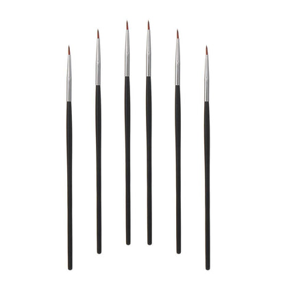 6er Set Ultrafeine Sable Eyeliner Pinsel für präzises Gel- und Nasspuder-Augen-Make-up