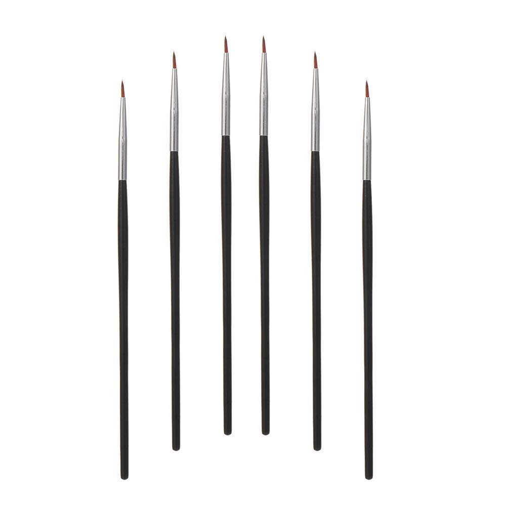 6er Set Ultrafeine Sable Eyeliner Pinsel für präzises Gel- und Nasspuder-Augen-Make-up