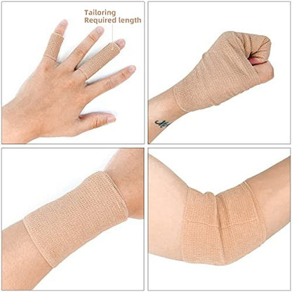 8er-Pack 4" x 5 Yards Beige Selbstklebende Kohäsive Bandage, Selbsthaftende Non-Woven Wickelrollen, Athletik-Tape für Handgelenk, Knöchel, Hand, Bein, Premium-Medizinische Dehnwickel