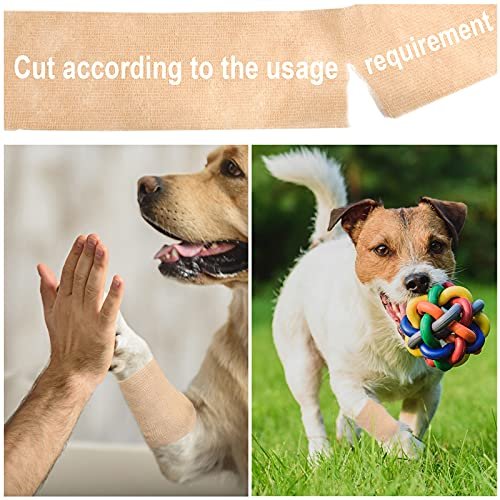 8er-Pack 4" x 5 Yards Beige Selbstklebende Kohäsive Bandage, Selbsthaftende Non-Woven Wickelrollen, Athletik-Tape für Handgelenk, Knöchel, Hand, Bein, Premium-Medizinische Dehnwickel