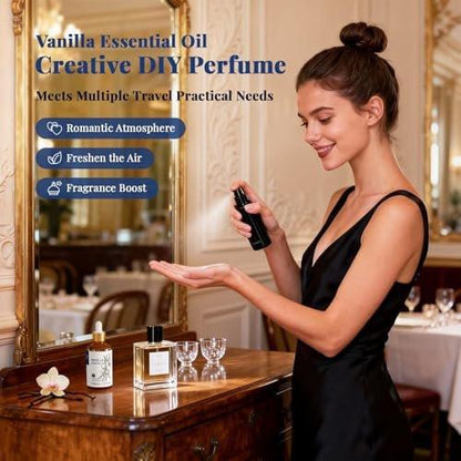 HIQILI Vanille ätherisches Öl, 100% rein natürlich, anfängerfreundlich für DIY Parfüm, Kerzen & Seifen, ideal für Diffuser, 30 ml