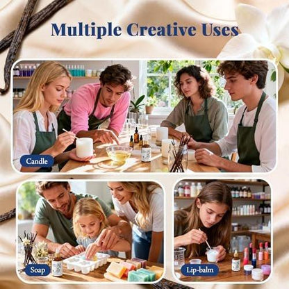 HIQILI Vanille ätherisches Öl, 100% rein natürlich, anfängerfreundlich für DIY Parfüm, Kerzen & Seifen, ideal für Diffuser, 30 ml