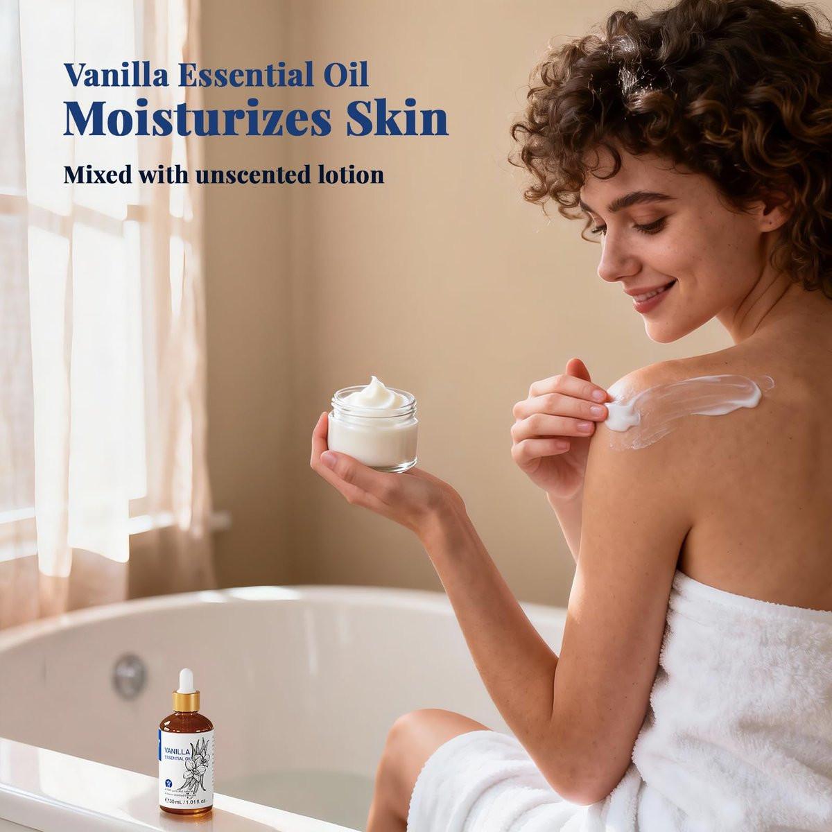 HIQILI Vanille ätherisches Öl, 100% rein natürlich, anfängerfreundlich für DIY Parfüm, Kerzen & Seifen, ideal für Diffuser, 30 ml