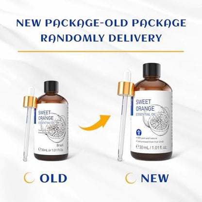 HIQILI 30ml Reines Süßes Orangenöl für Aromatherapie-Diffuser, Hautpflege, DIY-Reinigungsspray, Seife & Kerzen