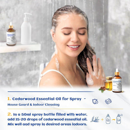HIQILI 30 ml Zedernholz ätherisches Öl, 100% rein natürlich – für Haare, Diffuser & Aromatherapie