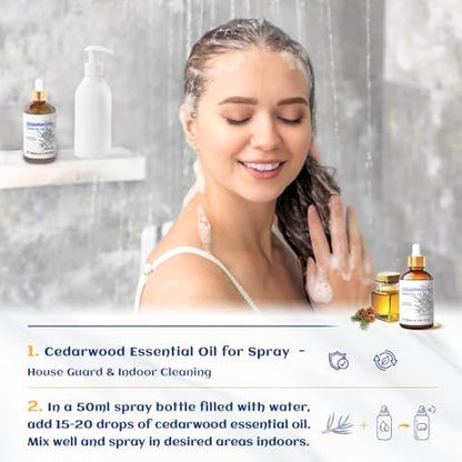 HIQILI 30 ml Zedernholz ätherisches Öl, 100% rein natürlich – für Haare, Diffuser & Aromatherapie