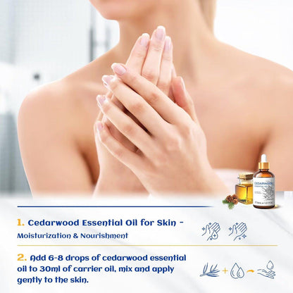 HIQILI 30 ml Zedernholz ätherisches Öl, 100% rein natürlich – für Haare, Diffuser & Aromatherapie
