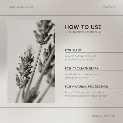 HIQILI Lavendel Öl für Diffuser, Aromatherapie & Lufterfrischung – Ideal zur Entspannung, Geruchsbeseitigung & für eine friedliche Atmosphäre – 30 ml