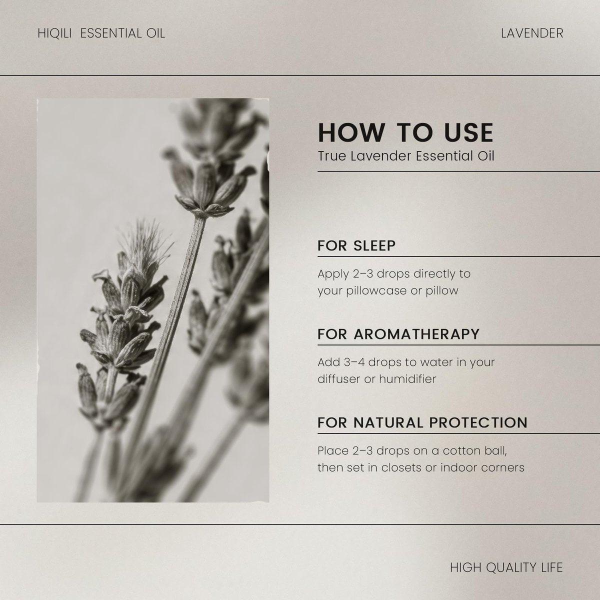 HIQILI Lavendel Öl für Diffuser, Aromatherapie & Lufterfrischung – Ideal zur Entspannung, Geruchsbeseitigung & für eine friedliche Atmosphäre – 30 ml
