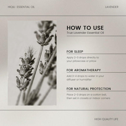HIQILI Lavendel Öl für Diffuser, Aromatherapie & Lufterfrischung – Ideal zur Entspannung, Geruchsbeseitigung & für eine friedliche Atmosphäre – 30 ml