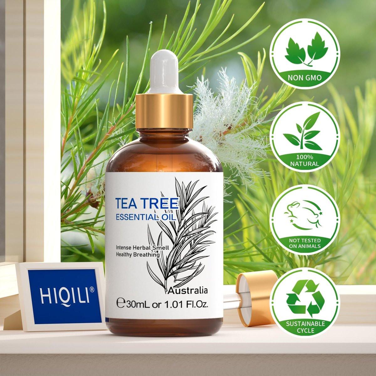 HIQILI Teebaumöl für Haut, Haare, Nägel – 30 ml reines ätherisches Öl