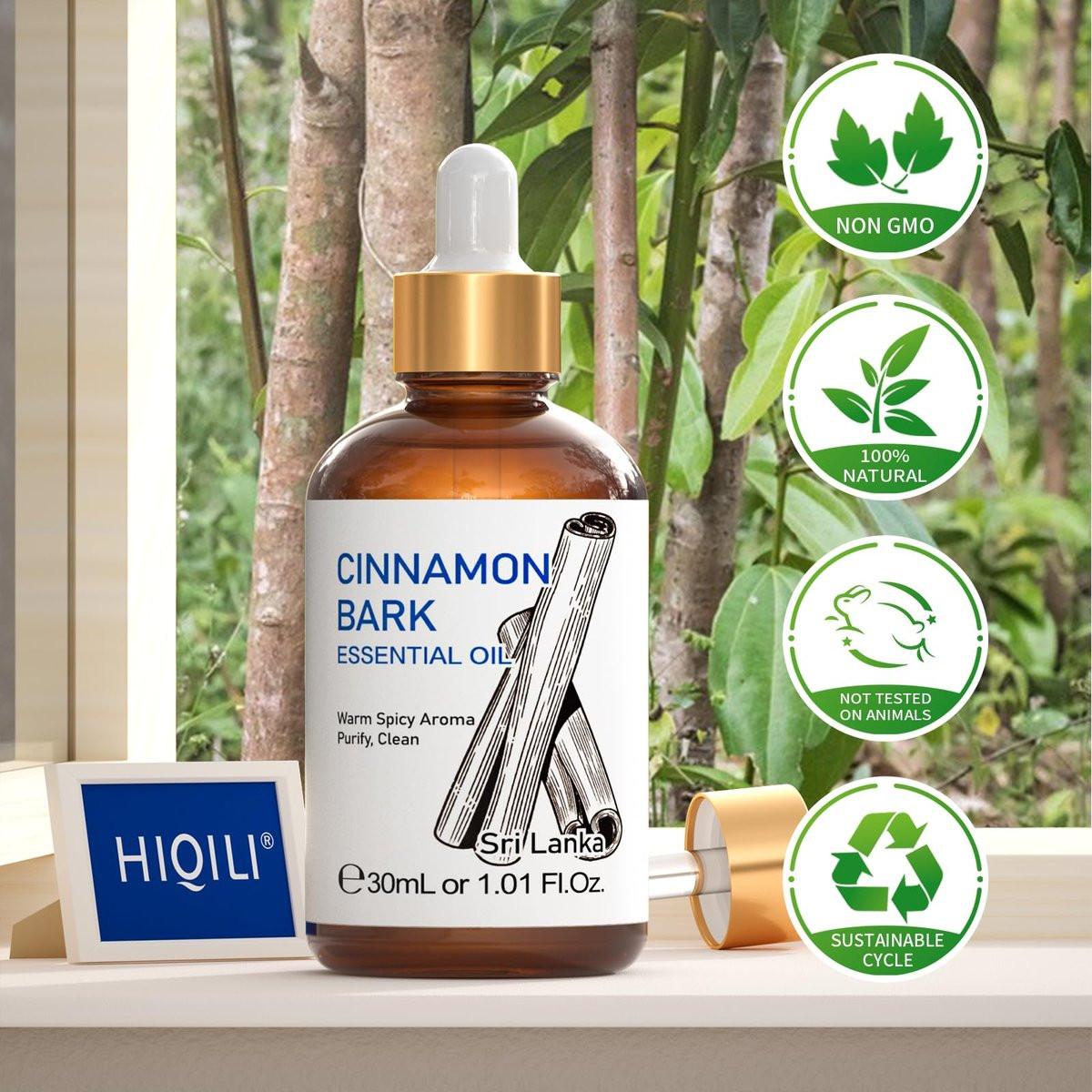 HIQILI Zimt ätherisches Öl für Diffuser, Garten und Küche - 100% rein natürlich - 30 ml