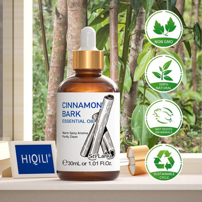HIQILI Zimt ätherisches Öl für Diffuser, Garten und Küche - 100% rein natürlich - 30 ml