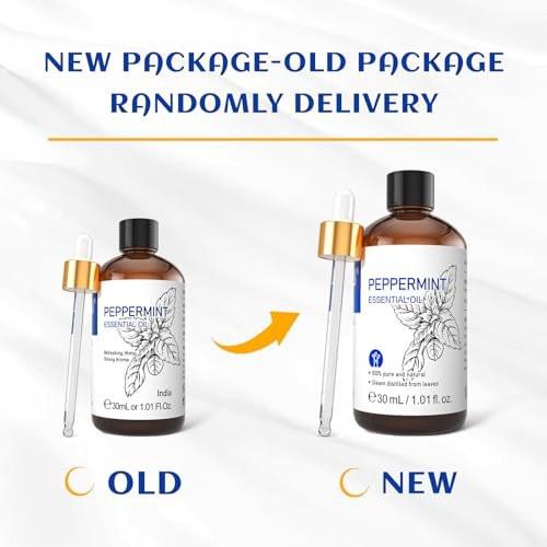 HIQILI Pfefferminzöl 100% rein natürlich 30 ml – für Aromatherapie, Diffuser, Reinigungsspray, Hautpflege, Haarpflege, Massage, DIY-Kerzen