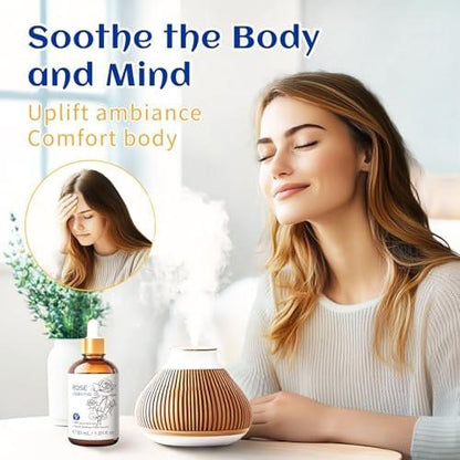 HIQILI Rosenöl 30 ml, 100% reines therapeutisches Bio-Öl für Aromatherapie, Diffuser, Hautpflege, Massage, inklusive Pipette
