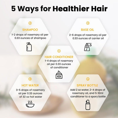 HIQILI Rosmarin ätherisches Öl, 100% rein & natürlich, für Shampoo & Conditioner, 30 ml