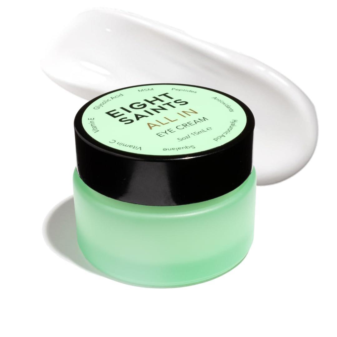 Eight Saints Hautpflege All In Eye Cream – Anti-Aging Augencreme gegen Schwellungen, Falten und Augenringe mit Hyaluronsäure, Vitamin C und Peptiden, 15 ml