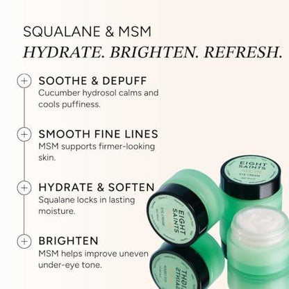 Eight Saints Hautpflege All In Eye Cream – Anti-Aging Augencreme gegen Schwellungen, Falten und Augenringe mit Hyaluronsäure, Vitamin C und Peptiden, 15 ml
