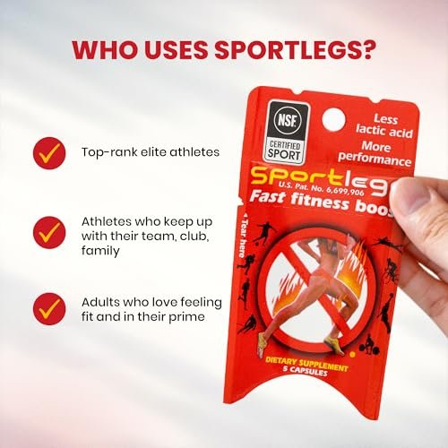 SPORTLEGS Pre-Exercise Metabolic Primer für Läufer, Radfahrer und Ausdauersportler – Hilft Muskeln, Laktat zu nutzen und zu recyceln für geschmeidigere, längere Anstrengungen – NSF-zertifiziert für den Sport – 15 Kapseln