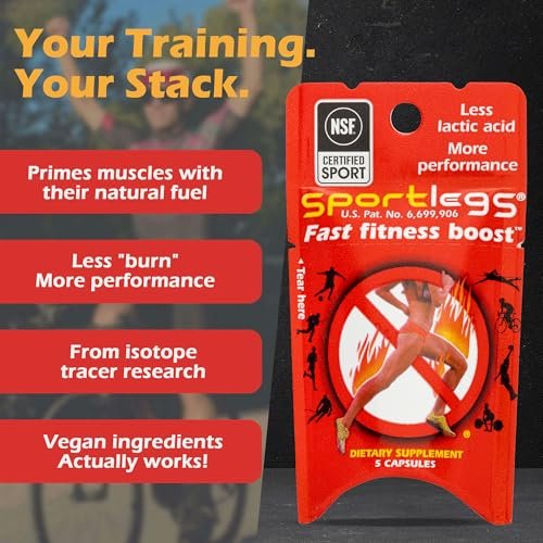 SPORTLEGS Pre-Exercise Metabolic Primer für Läufer, Radfahrer und Ausdauersportler – Hilft Muskeln, Laktat zu nutzen und zu recyceln für geschmeidigere, längere Anstrengungen – NSF-zertifiziert für den Sport – 15 Kapseln