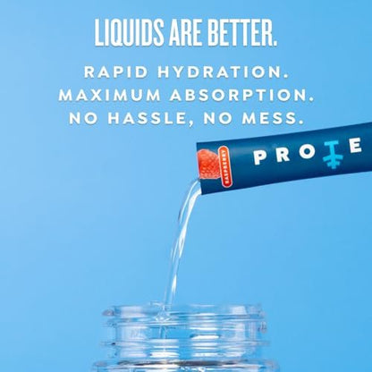 PROTEKT Electrolyte Packets für Erholung & Hydration | Organische & Zuckerfreie Elektrolyt-Getränke | Wirkt schneller als Pulver | Flüssigkeits-Hydration für unterwegs | Himbeere, 10er-Pack