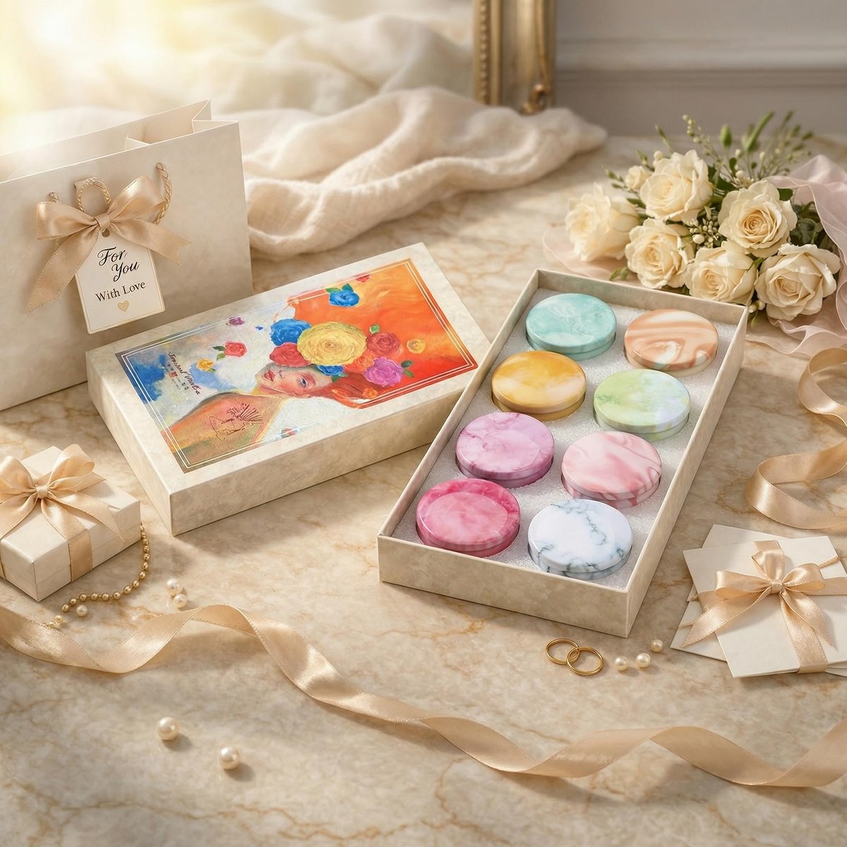 Duftkerzen Geschenkset für Frauen, 8er-Pack fruchtig-blumige Sojawachs-Aromatherapie-Kerzen, Reisekerzen in Künstlergeschenkbox, Geburtstagsgeschenke für Mama, Ehefrau, Schwester, Freundin, Muttertag, Weihnachten