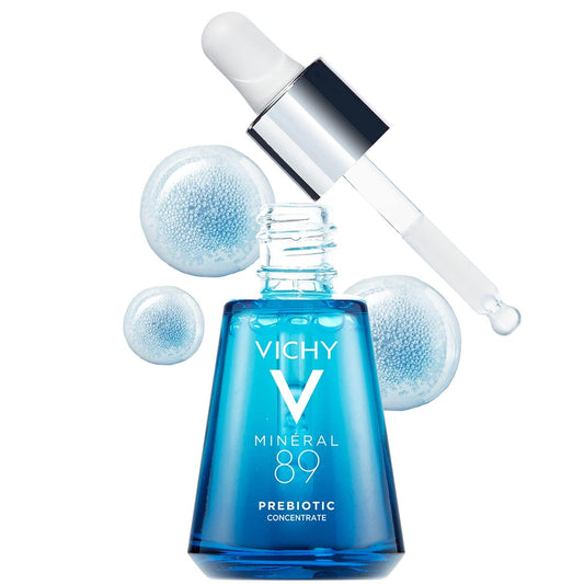 Vichy Mineral 89 Prebiotic Defense & Recovery Concentrate – Niacinamid Serum für das Gesicht, Hautbarriere-Reparatur-Serum mit Antioxidantien, Porenverfeinerer & Feuchtigkeitsserum für stumpfe, trockene Haut