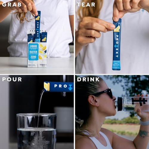PROTEKT Elektrolyt-Päckchen für Erholung & Hydration | Organische & zuckerfreie Elektrolyt-Getränke | Wirkt schneller als Pulvergetränk | Flüssiges Hydrationsgetränk für unterwegs | Limonade, 10er-Pack