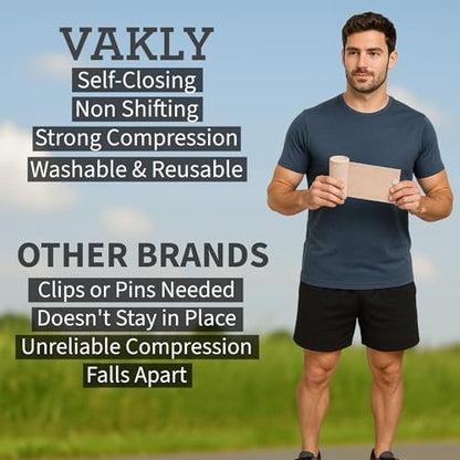 Vakly Elastische Binde 6" x 5 Yards (10er-Pack) – Selbstschließende Kompressionsbandage für Knie, Knöchel & Handgelenk, Erste-Hilfe-Binde für Sport, Verstauchungen und alltägliche Unterstützung