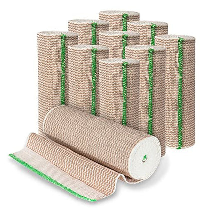 Vakly Elastische Binde 6" x 5 Yards (10er-Pack) – Selbstschließende Kompressionsbandage für Knie, Knöchel & Handgelenk, Erste-Hilfe-Binde für Sport, Verstauchungen und alltägliche Unterstützung